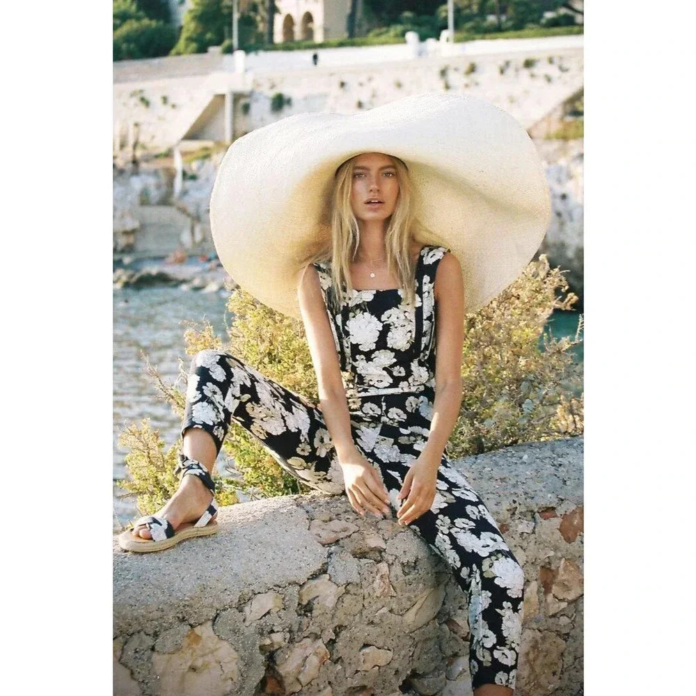 Sir The Label Bellagio Linen Jumpsuit Navy Blue Size 6 NWT